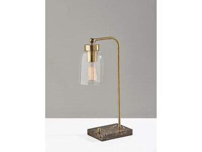 Adesso Bristol Incandescent Desk Lamp, 19", Antique Brass (4288-21)