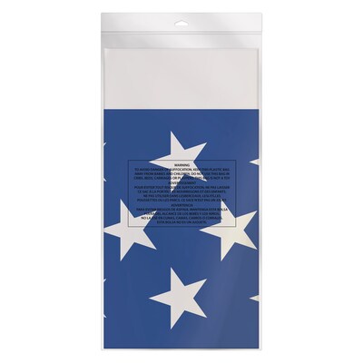 Beistle Fourth of July 54" x 108" Stars & Stripes Plastic Tablecover, 2/Pack (56591)