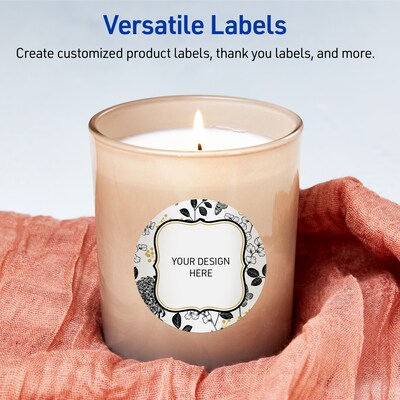 Avery Round Laser/Inkjet Multipurpose Labels, 3", White, 60/Pack (19479371042)