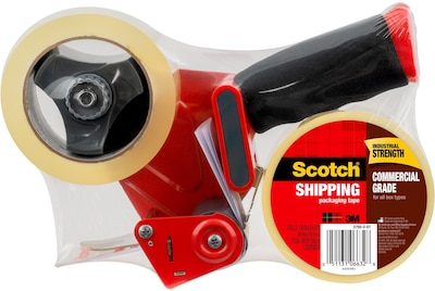 Scotch Commercial Grade Packaging Tape with Dispenser, 1.88 x 54.6 yds., Clear, 2/Pack (3750-2-ST)