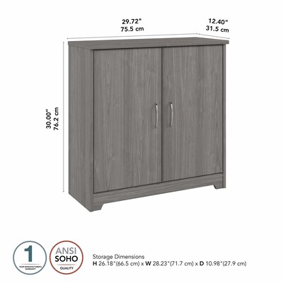 Bush Furniture Cabot 30.2" Storage Cabinet with 2 Shelves, Modern Gray (WC31398)