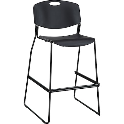 Lorell Heavy-Duty Bistro Stack Chairs, Black, 2/Carton (LLR62535)