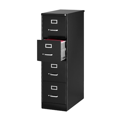 Quill Brand® 4 File Drawers Vertical File Cabinet, Locking, Black, Letter, 26.5D (13444D)