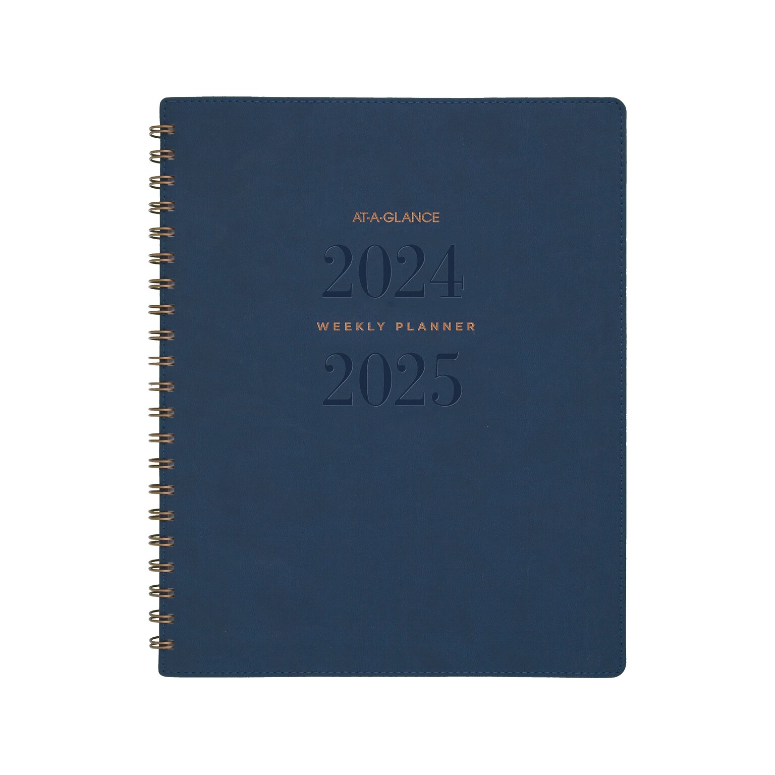 2024-2025 AT-A-GLANCE Signature 8.5 x 11 Academic Weekly & Monthly Planner, Faux Leather Cover, Navy (YP905A-20-25)