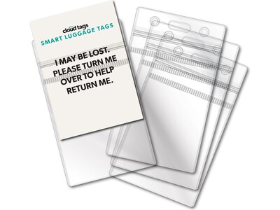 Davis Group Cloud Tags Luggage Tag, White/Green, 4/Pack (10114)