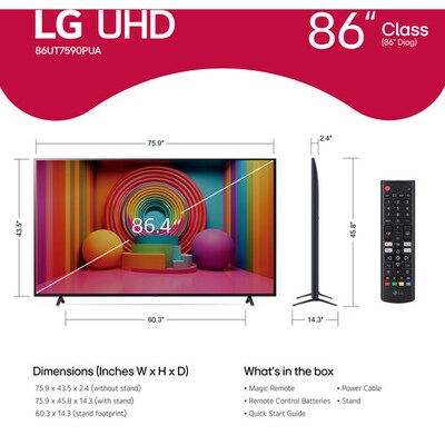 LG UT75 86" 4K UHD Smart TV (86UT7590PUA)