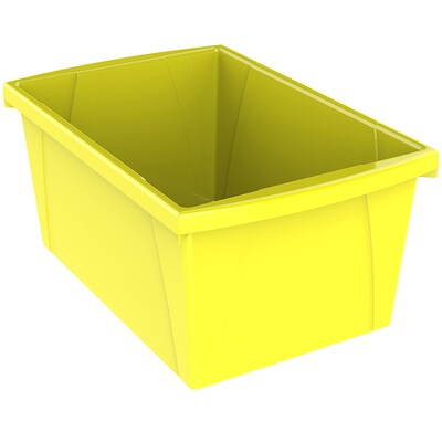 Storex Plastic Medium Classroom Storage Bin, 16.75x 11.87x 8.28, Yellow, Pack of 2 (STX61484U06C-2)