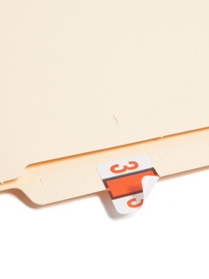 Smead BCCRN Color Coded Numeric Labels, 3, Dark Orange, 500/Roll (67373)