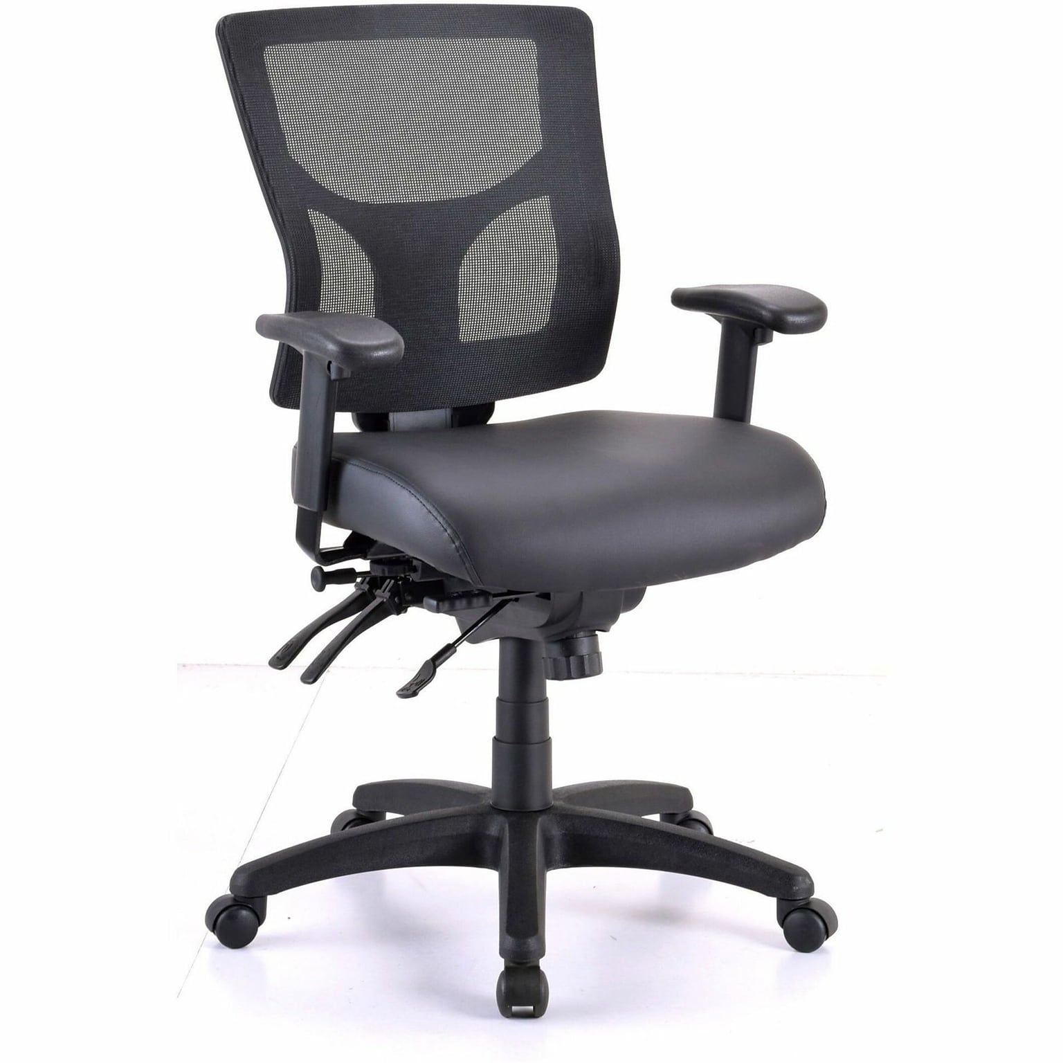 Lorell Conjure Ergonomic Vinyl Swivel Midback Office Chair, Black (LLR62041)