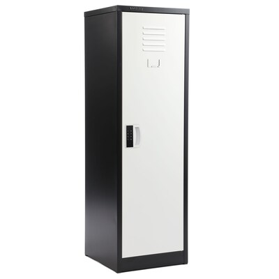 AdirOffice 48"H Single Tier Black/White Storage Locker (ADI629-01-B-W-DL)