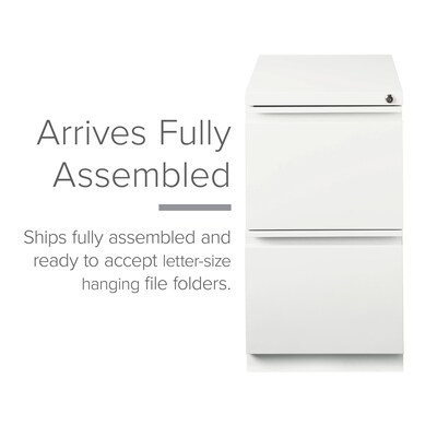 Quill Brand® 2-Drawer Vertical File Cabinet, Locking, White, Letter, 19.88D (26818D)