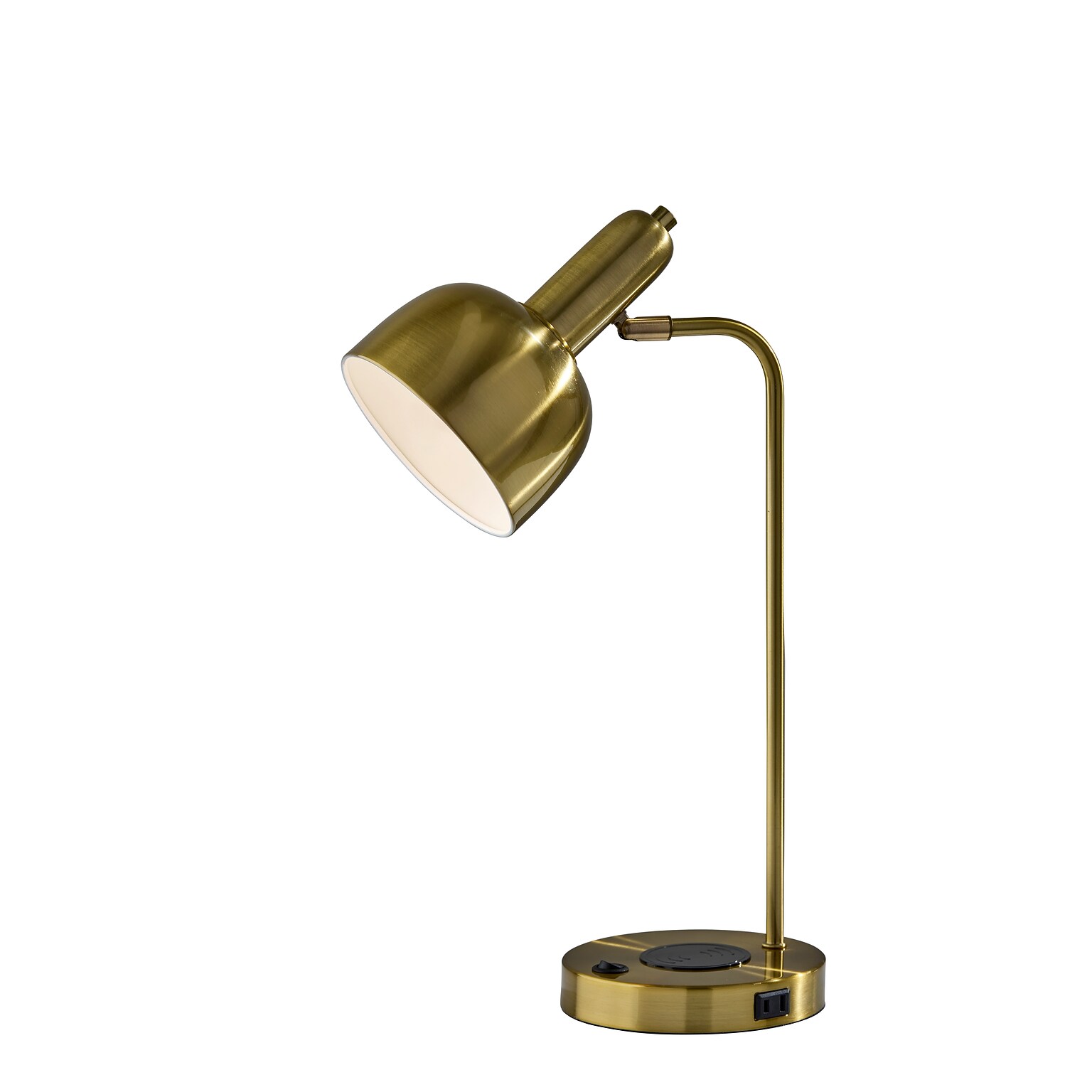 Adesso Rico Supercharger Incandescent Desk Lamp, 19H, Antique Brass (2609-21)