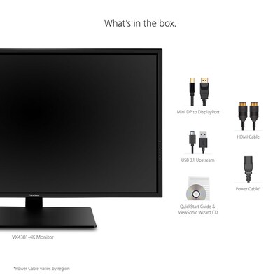 ViewSonic 43" 4K Ultra HD 60 Hz LED Monitor, Black (VX4381-4K)