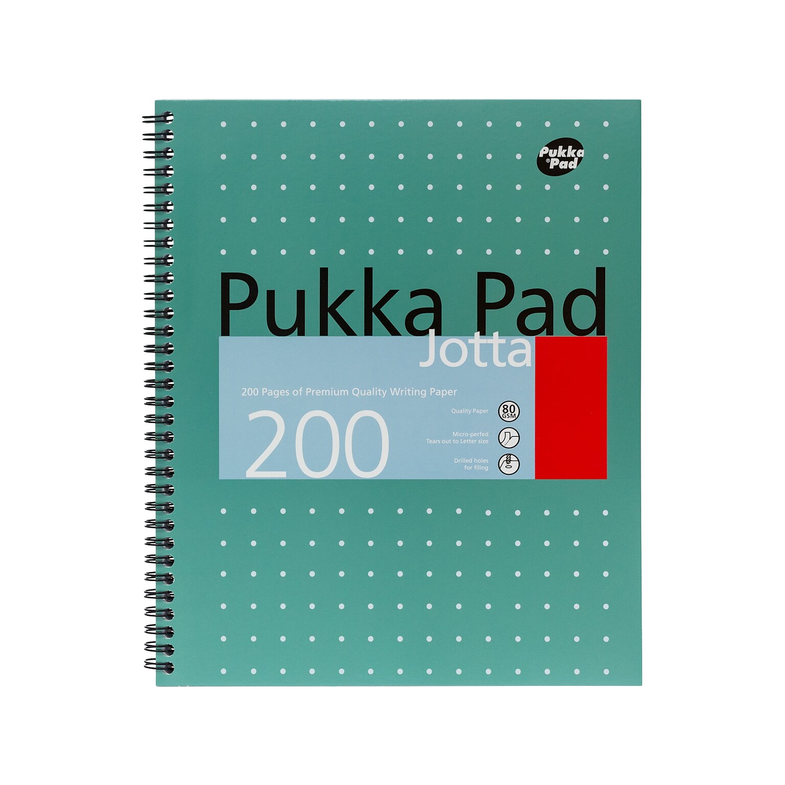 Pukka Pad Metallic Jotta Professional Notebooks, 8.5 x 11, College Ruled, 100 Sheets, Green, 3/Pack (8751-MET)