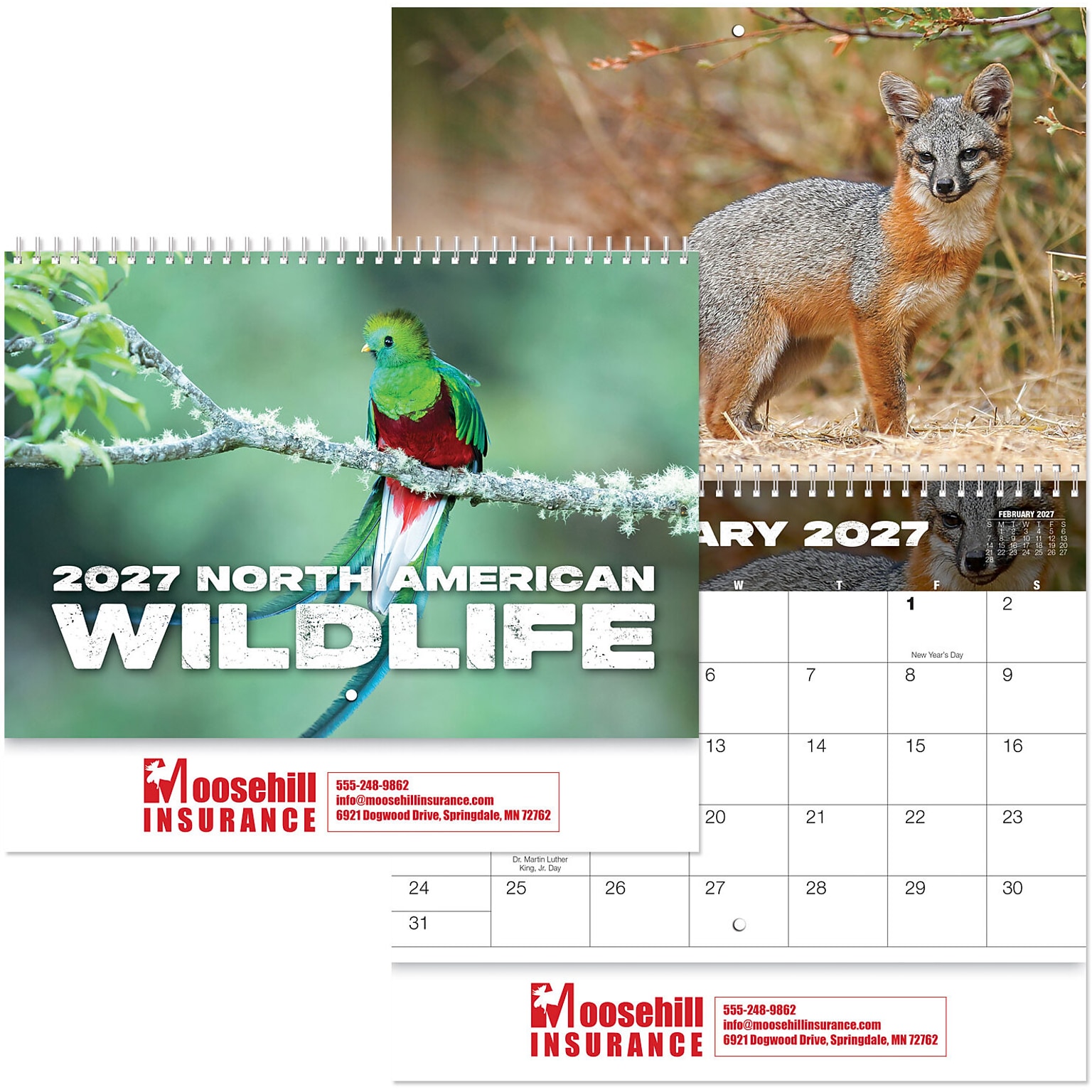 Custom North America Wildlife Spiral Wall Calendar