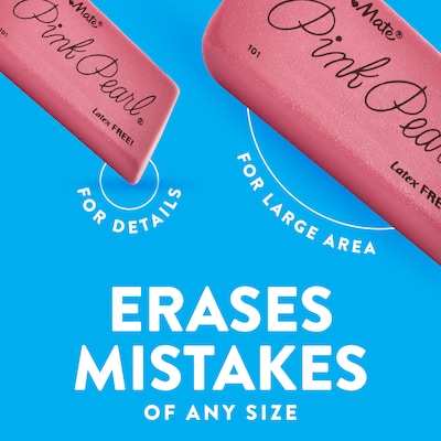 Paper Mate Pink Pearl Block Eraser, Pink, 3/Pack (70501SAN)