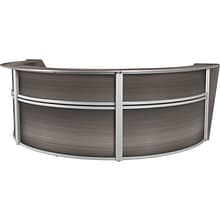 Regency Marque 144W Curved Reception Desk Workstation, Driftwood Gray (77293GY)