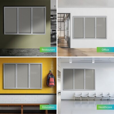 Ghent Vinyl Enclosed Bulletin Board, Satin Frame, 3'H x 6'W (PA33672VX-193)