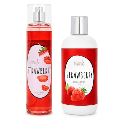 Freida and Joe Strawberry Fragrance Body Lotion and Body Mist Spray Set (FJ-707)