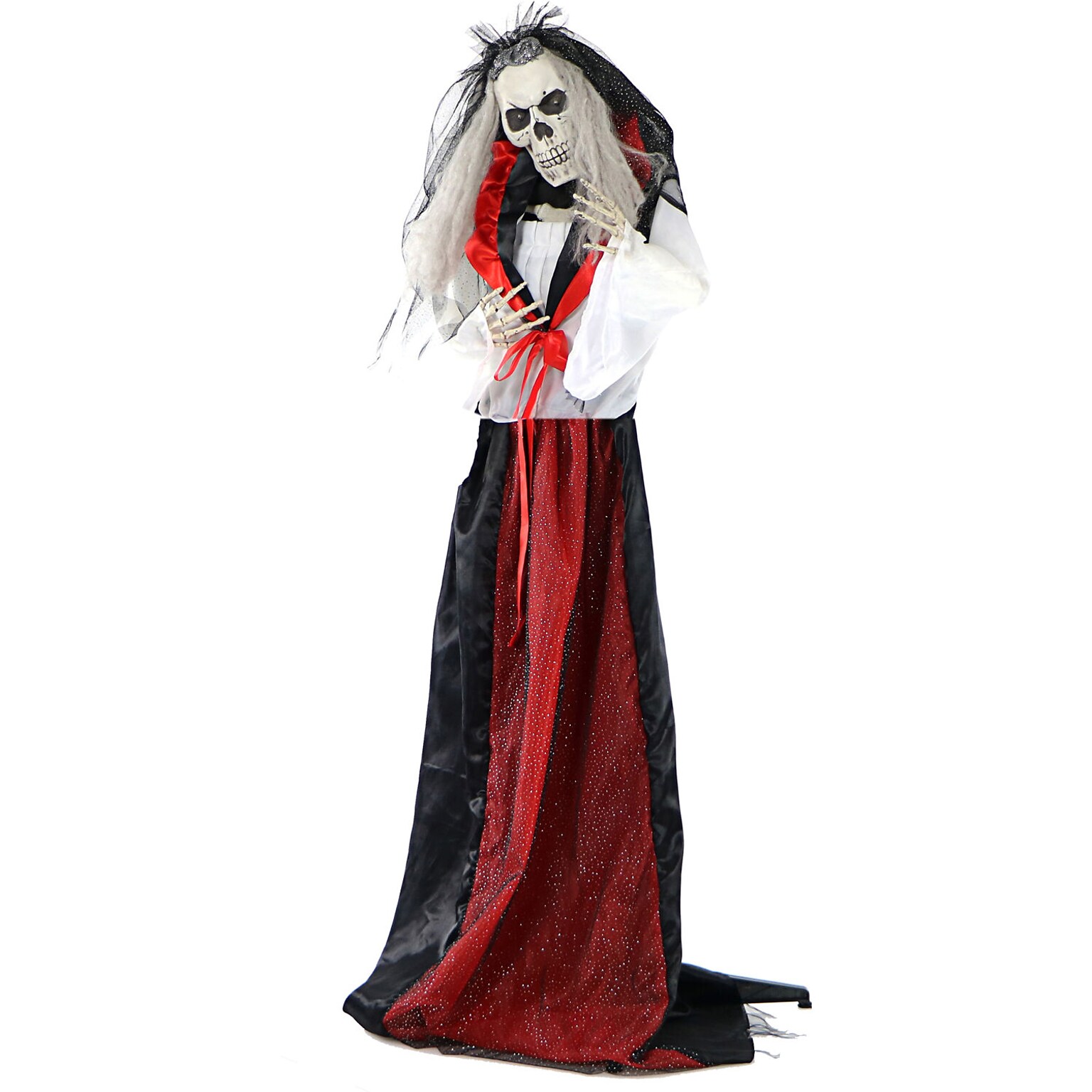 Haunted Hill Farm Life-Size Animatronic Skeleton Bride (HHBRIDE-1FLSA)