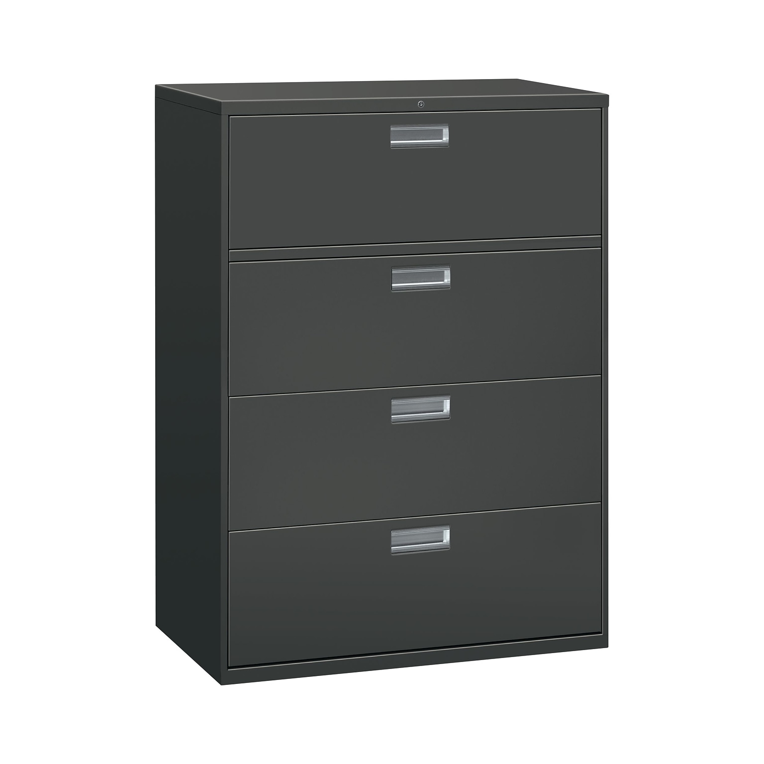 HON Brigade 600 Series 4-Drawer Lateral File Cabinet, Locking, Charcoal, Letter/Legal, 42W (H694LS)