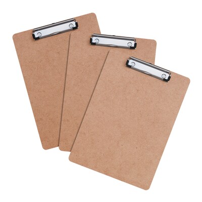 Staples® Hardboard Clipboard, Letter Size, Natural Brown, 3/Pack (ST63361)