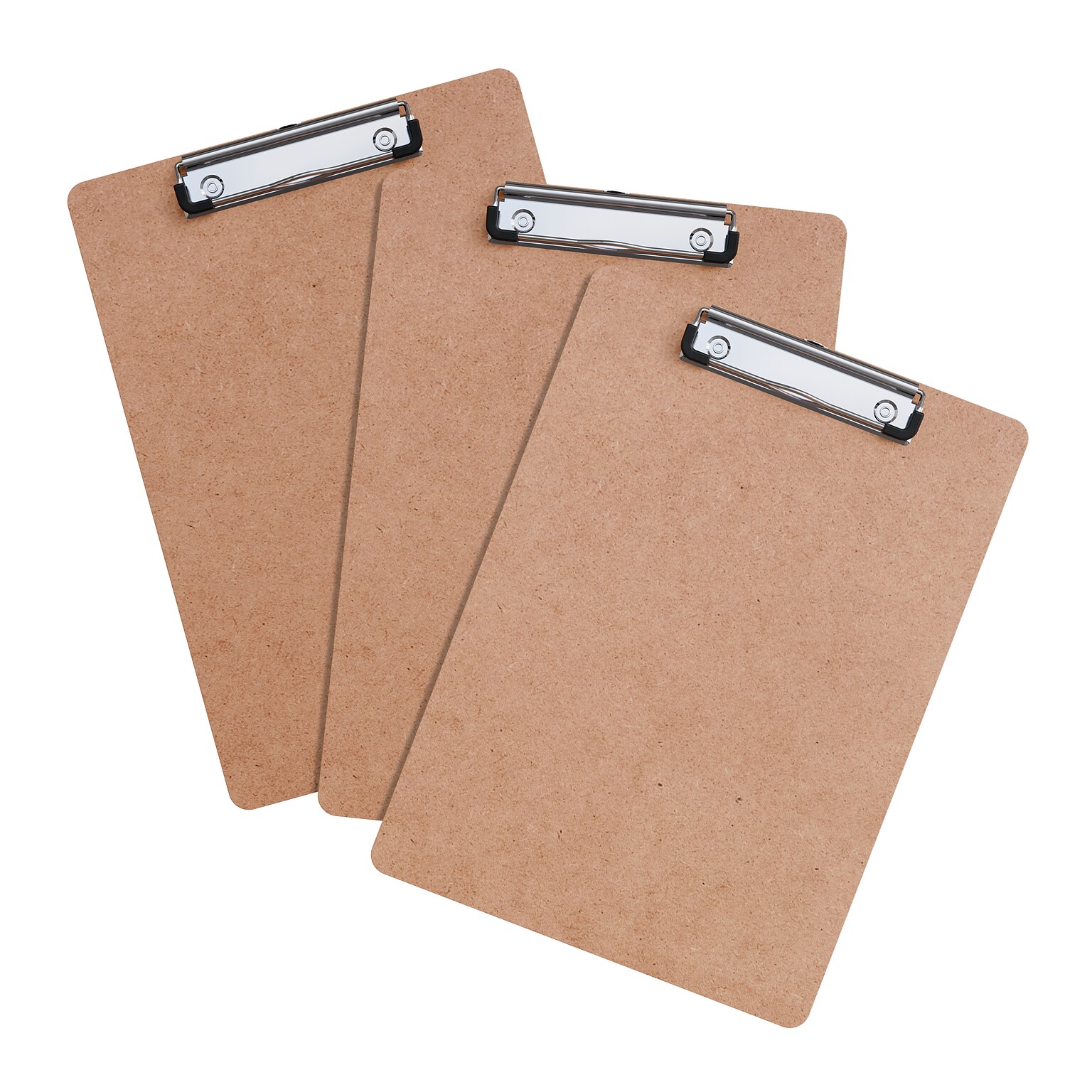 Staples® Hardboard Clipboard, Letter Size, Natural Brown, 3/Pack (ST63361)