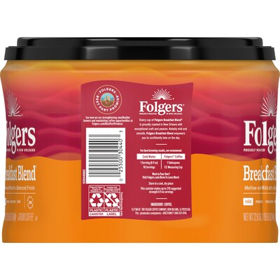 Folgers Breakfast Blend Ground Coffee, Light Roast, 22.6 oz., Each (SMU30440)