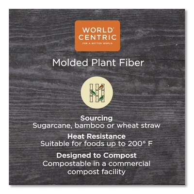 World Centric 32 oz. Fiber Container, 8.7" x 6.5" x 2.1", Natural, 400/Carton (WORCTSCU2LFP)