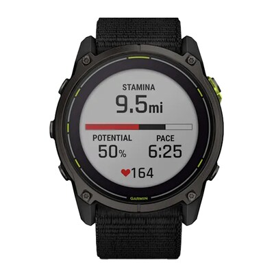 Garmin Enduro 3 Multisport Solar GPS Smartwatch, Carbon Gray Titanium Bezel with Black UltraFit Nylon Strap (010-02751-00)