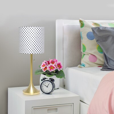 Creekwood Home Modern Glam 21.25" LED Table Lamp, Gold/Polka Dot (CWT-1006-GD)