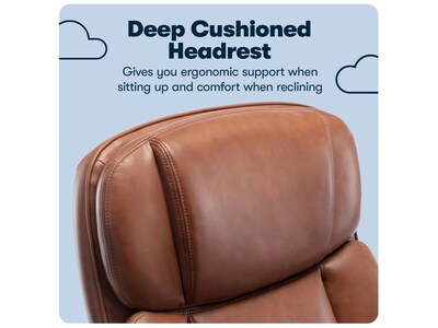 Serta Fairbanks Ergonomic Bonded Leather Executive Big & Tall Chair, 350 lb. Capacity, Brown (43675C)