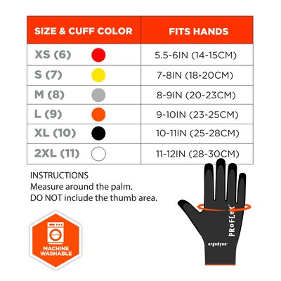 Ergodyne ProFlex 7001 Nitrile Coated Gloves, ANSI Level 3 Abrasion Resistance, Black, Large, 144 Pairs (17854)