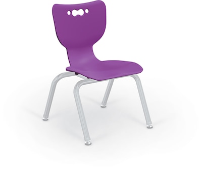 MooreCo 12 Hierarchy Student Chair with 4 Legs, Purple/Platinum Base (703673562140)