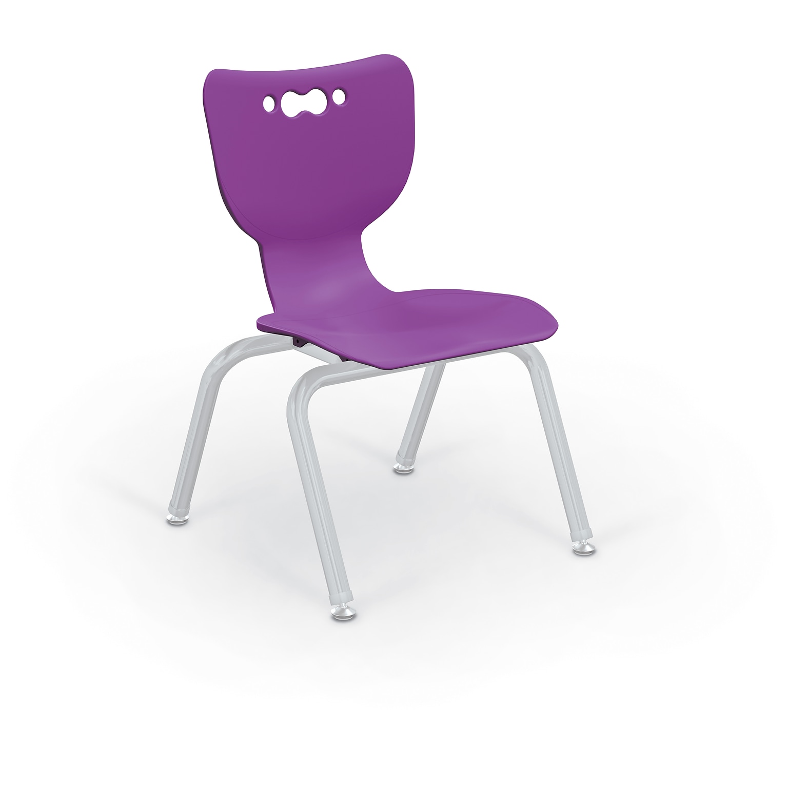 MooreCo 12 Hierarchy Student Chair with 4 Legs, Purple/Platinum Base (703673562140)