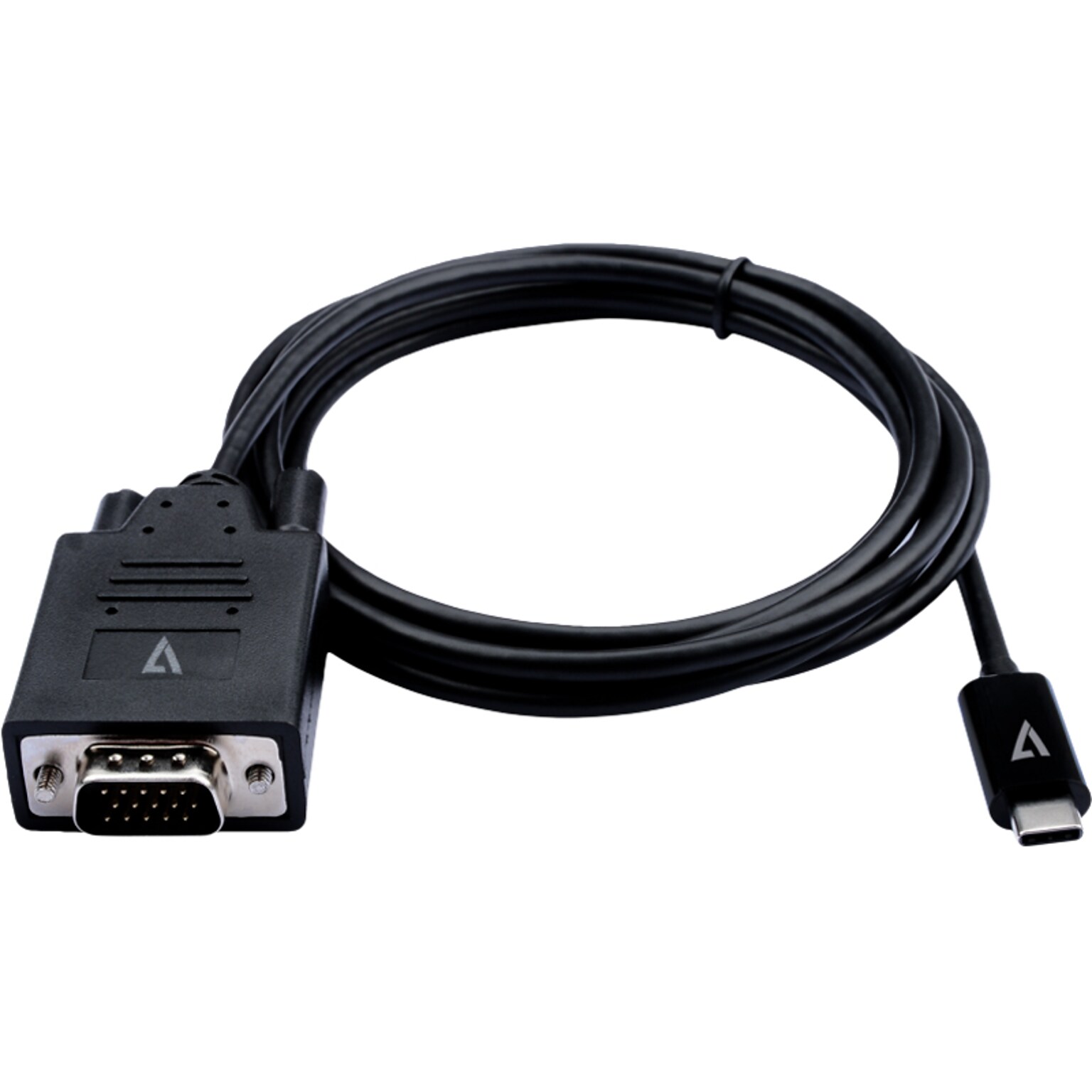 V7 USB-C to VGA Video Adapter Cable, Male to Male, Black  (V7UCVGA-2M)