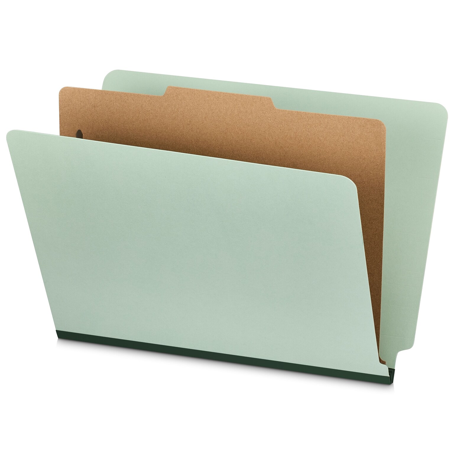 Staples 60% Recycled Heavy Duty Classification Folder, 1-Dividers, 2 Expansion, Letter Size, Gray/Green, 10/Box (ST62563)