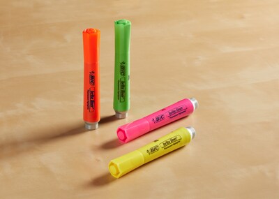 BIC Brite Liner Tank Highlighter, Chisel Tip, Assorted Colors, 4/Pack (BLMGP41-AST)