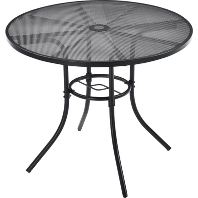 Global Industrial 36 Round Outdoor Cafe Table, Steel Mesh, Black (262080)