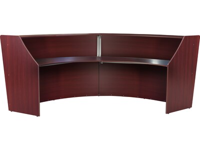 Regency Marque 124.5"W Curved Reception Desk Workstation, Mahogany (77292MH)