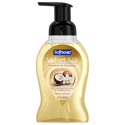 Softsoap Velvet Silk Foaming Liquid Hand Soap, Caramelized Coconut & Vanilla Scent,9 oz., 6/Carton (61052504CT)