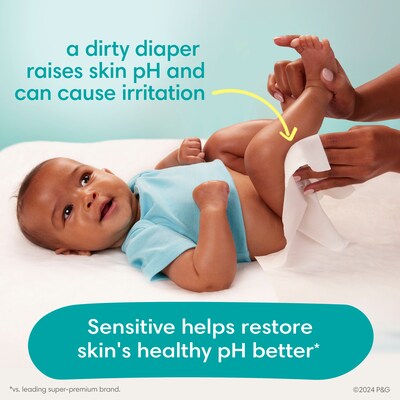 Pampers Sensitive Baby Wipes, 2 Flip-Top Packs, 168 Total Wipes (870870)