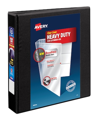 Avery Heavy Duty 1 1/2 3-Ring View Binders, One Touch EZD Ring, Black (79-695)