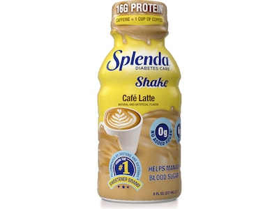 Splenda Diabetes Care Sugar-Free Café Latte Shake, 8 oz., 24 Bottles/Carton (SP20252490)