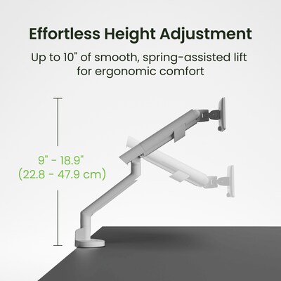 Kanto DM1 Single Monitor Desktop Mount for 17” - 40” Displays, Up to 22 lbs., White
