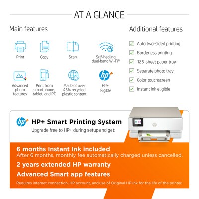 HP ENVY Inspire 7255e Wireless Color All-In-One Inkjet Printer (1W2Y9A)