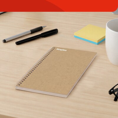 Sustainable Earth by STAPLES Wirebound 1-Subject Notebook, 9.5” x 6”, College Ruled, Brown