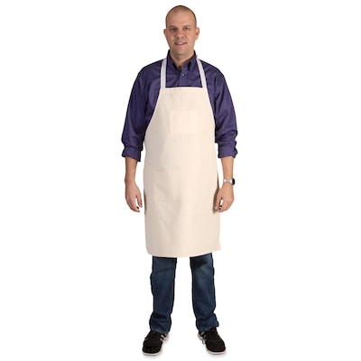 Creativity Street Full Length Adult Cotton Apron, Tan, 34 x 24, 1 Piece (PACAC5237)