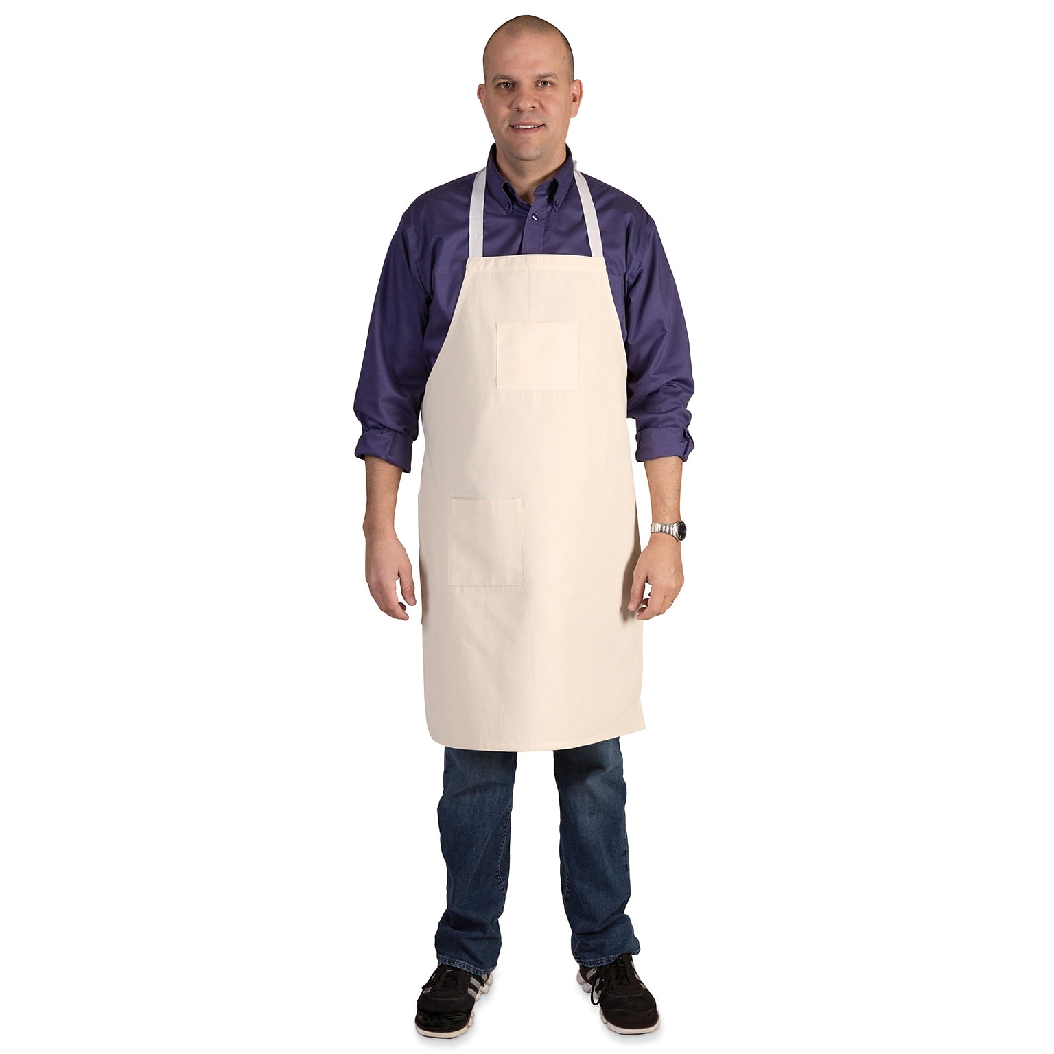 Creativity Street Full Length Adult Cotton Apron, Tan, 34 x 24, 1 Piece (PACAC5237)