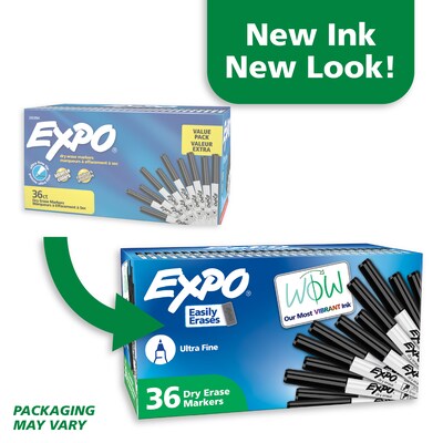 Expo Dry Erase Markers, Ultra Fine Tip, Black, 36/Pack (2003894)